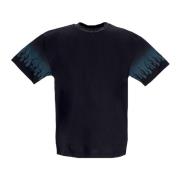 Flames Logo T-shirt Zwart/Groen Vision OF Super , Black , Heren