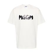 Kwaststreek Logo T-shirts en Polo's Msgm , White , Heren