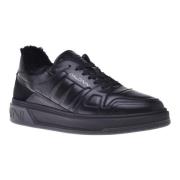 Trainers in black quilted leather Baldinini , Black , Heren