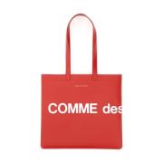 Logo Tote Bag met Dubbele Handvat Comme des Garçons , Red , Unisex