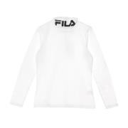 Wit Dames T-shirt Lange Mouw Fila , White , Dames