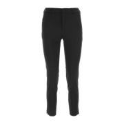 Zwarte stretch wollen New York broek PT Torino , Black , Dames