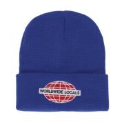 Royal Blue Beanie Hat met Borduursel Usual , Blue , Heren