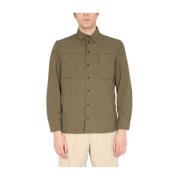 Klassieke Kraag Shirt Jas PT Torino , Green , Heren