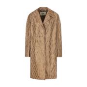 Stijlvolle Jacquard Trenchcoat Fendi , Beige , Dames