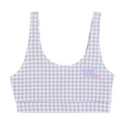 Gingham Bralet Lavender Top Vans , Purple , Dames