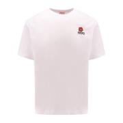 Boke Flower Geborduurd Katoenen T-Shirt Kenzo , White , Heren