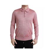 Heren Kraag Pullover Sweater Roze Dolce & Gabbana , Pink , Heren