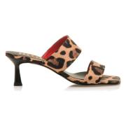 Leopardo sandalen met hak Mustang , Brown , Dames