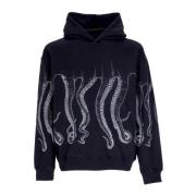 Zwarte lichtgewicht hoodie met tentakelprint Octopus , Black , Heren