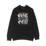 Bloemen Zwarte Hoodie met Koord Vans , Black , Heren