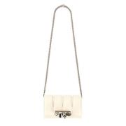 Slash Clutch Tas met Ketting Schouderband Alexander McQueen , White , ...