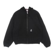 Zwarte Hoodie Jas Katoenen Canvas Flanel Obey , Black , Heren