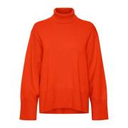 Gezellige Turtleneck Pullover Diep Oranje InWear , Orange , Dames