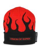 Rode Vlammen Beanie Zwart/Rood Vision OF Super , Multicolor , Heren