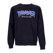 Jagged Logo Crewneck Sweatshirt Zwart/Blauw Thrasher , Black , Heren