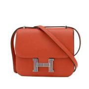 Pre-owned Leather crossbody-bags Hermès Vintage , Red , Dames