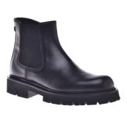 Ankle boots in black leather Baldinini , Black , Heren