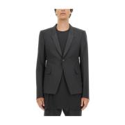 Slim Fit Wollen Jas Rick Owens , Black , Heren