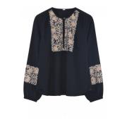 Stijlvolle Blouse met Pofmouwen Gustav , Blue , Dames