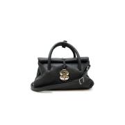 Zwarte leren handtas Fw24 Zanellato , Black , Dames