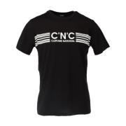 Zwart Bedrukt Ronde Hals T-Shirt Mannen Costume National , Black , Her...