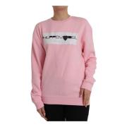 Logo Katoenen Trui Roze Lange Mouw Philippe Model , Pink , Dames