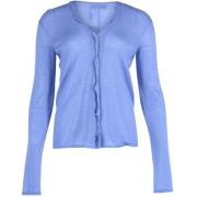 Blauwe Kasjmier Cardigan met V-Hals en Knoopsluiting Saint Laurent , B...