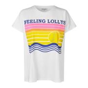 Grafische Print T-shirt Wit Lollys Laundry , White , Dames