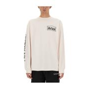 Sweatshirt met logoprint Aries , White , Heren