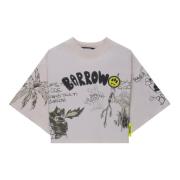 t-shirt cropped print schets Barrow , White , Unisex