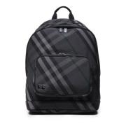 Zwarte Vintage Check Nylon Rugzak Burberry , Black , Heren