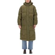 Oversize Polyester Jas Ganni , Green , Dames