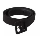 Zwart Leren Logo Gesp Riem Dolce & Gabbana , Black , Dames