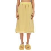 Wollen Midi Rok Regular Fit Gemaakt in Italië Jil Sander , Yellow , Da...