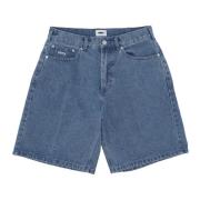 Baggy Denim Shorts Licht Indigo Obey , Blue , Heren