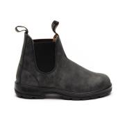 Zwarte Leren Enkellaarzen Blundstone , Black , Dames