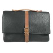 Pre-owned Leather briefcases Hermès Vintage , Black , Dames