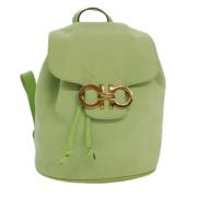 Pre-owned Leather backpacks Salvatore Ferragamo Pre-owned , Green , Da...