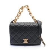 Pre-owned Leather shoulder-bags Chanel Vintage , Black , Dames