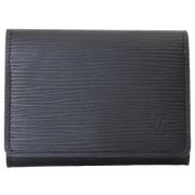 Pre-owned Leather wallets Louis Vuitton Vintage , Black , Heren