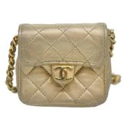 Pre-owned Leather chanel-bags Chanel Vintage , Yellow , Dames