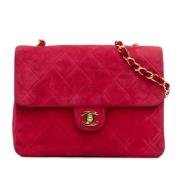 Pre-owned Suede shoulder-bags Chanel Vintage , Red , Dames