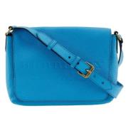 Pre-owned Leather shoulder-bags Burberry Vintage , Blue , Dames