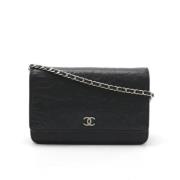 Pre-owned Leather chanel-bags Chanel Vintage , Black , Dames