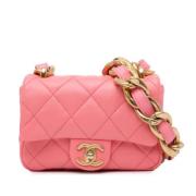 Pre-owned Leather chanel-bags Chanel Vintage , Pink , Dames