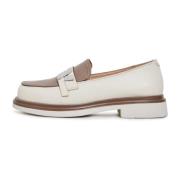 Ronde punt blokhak loafers - Beige Cesare Gaspari , Beige , Dames