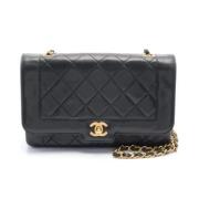 Pre-owned Leather shoulder-bags Chanel Vintage , Black , Dames