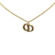 Pre-owned Metal necklaces Dior Vintage , Yellow , Dames