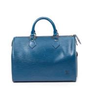 Pre-owned Leather handbags Louis Vuitton Vintage , Blue , Dames